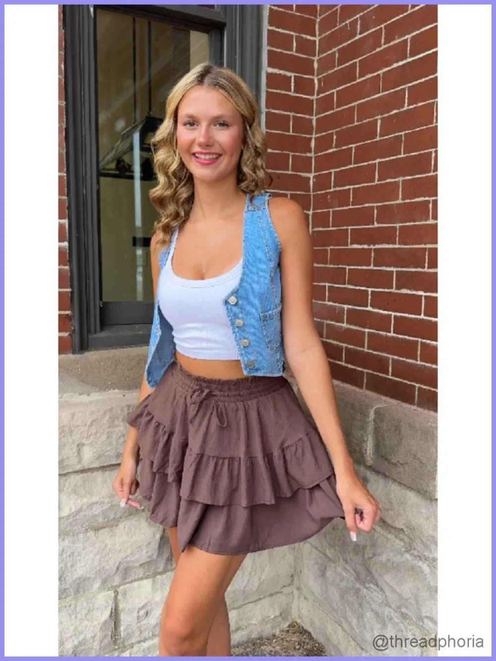 High Waist Ruffle Tiered Mini Skort with Pockets for Tennis Golf